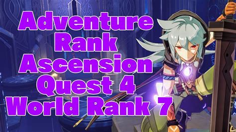 adventure rank ascension quest  world level  genshin impact