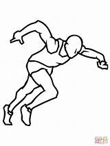 Coloring Sprinter Athletics Pages Running Color Printable Clipart Supercoloring sketch template