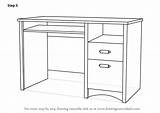 Desk Drawing Draw Computer Step Furniture Finishing Necessary Touch Complete Add Tutorials Drawingtutorials101 sketch template