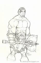 Grog Axe Goliath Barbarian sketch template