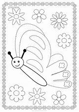 Trace Pages Color Motor Fine Skills Tracing Kids Worksheets Activities Butterflies Kindergarten Work Preschool Coloring Grade Sheets Printable Pre Spring sketch template