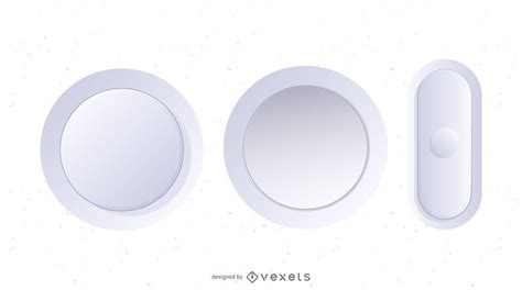 white vector buttons vector