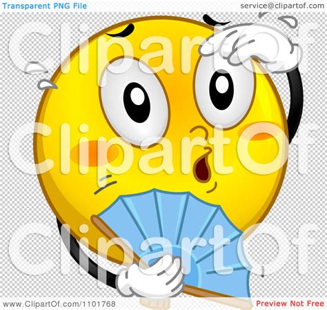 clipart hot yellow smiley with a fan royalty free vector illustration
