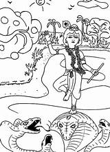 Kaliya Krishna Naga Leela Poisonous Facing Yamuna Colornimbus sketch template