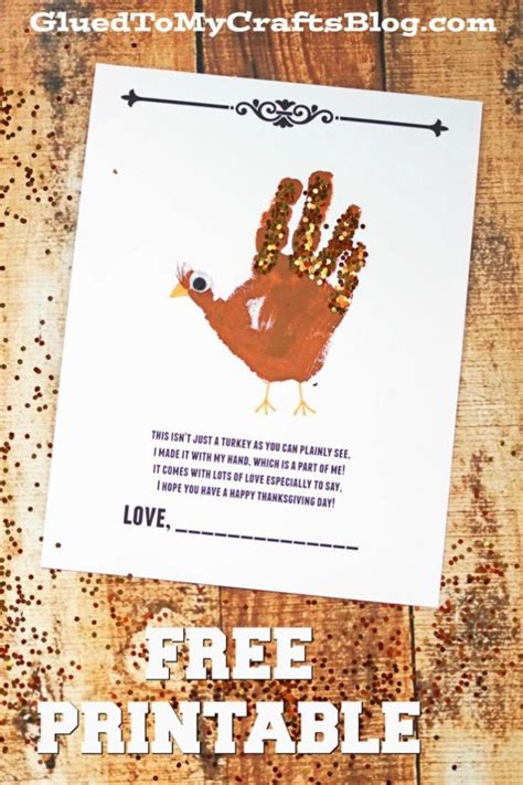 handprint turkey poem  printable thanksgiving crafts  toddlers