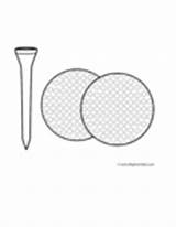 Golf Coloring Sports Balls Tee Pages sketch template