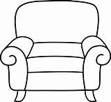Armchair Coloring Clip Line Sweetclipart sketch template