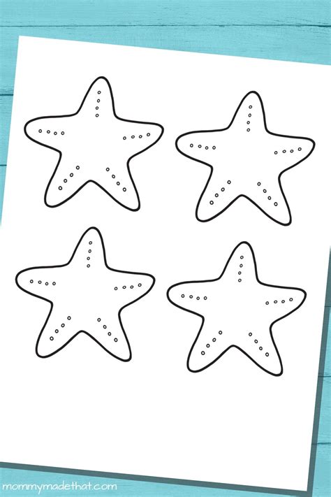 printable starfish template outlines   ocean crafts