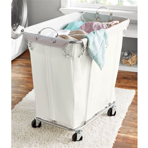 mainstays large rolling laundry cart  canvas bag walmartcom