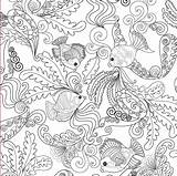 Coloring Ocean Pages Adults Printable Sheets Underwater Stress Kids Adult Summer Drawing Designs Relief Book Life Animals Color Under Print sketch template