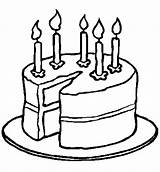 Cake Birthday Coloring Pages Outline Clipart Drawing Cutting Candle Clip Candles Kids Värityskuvat Vector Värityskuva Netart Kakku Clker Clipartmag Chocolate sketch template