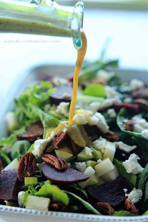 goat cheese asian pear and beet salad with honey mustard vinaigrette