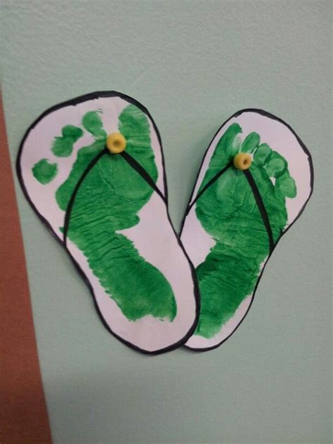 footprint flip flops boy baby art church ideas rampage summer art