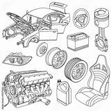 Car Parts Isometric Drawing Vector Stock Auto Icons Line Body Clipart Illustration Crankshaft Logo Comp Contents Similar Search sketch template