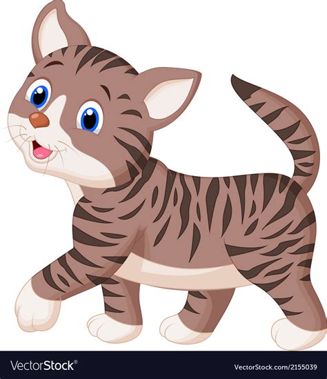 cute cat cartoon walking royalty free vector image