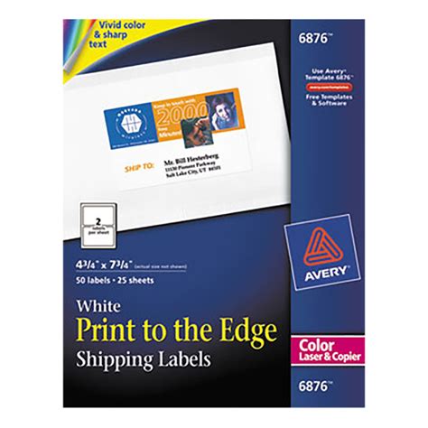 avery       white print   edge shipping labels