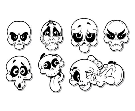 free cartoon skull vector vector art and graphics