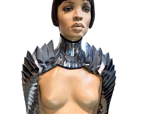 Futuristic Armadillo Segmented Neck And Shoulder Cyber Arm Shoulder