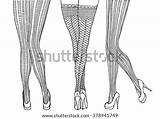 Sexy Doodle Legs Female Vector Tights Drawn Coloring Retro Pattern Hand Book Size Pantyhose Stock Zentangle Elements A4 Vectors Shutterstock sketch template