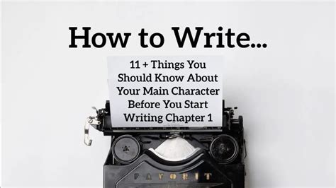 start writing  main character