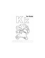 Coloring Kk Letter Printable Koala Pages Handwriting Practice Key sketch template