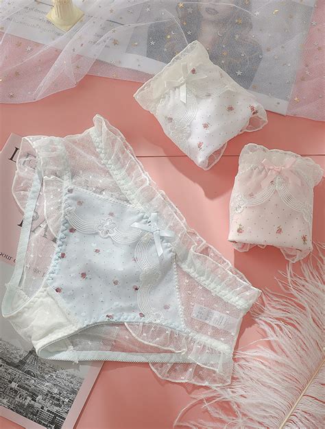 Soft Sexy Lace Underwear Briefs With Printed Fresh Flora – Florashe