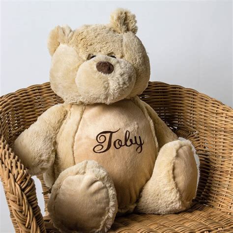 personalised soft toy bear   labels notonthehighstreetcom