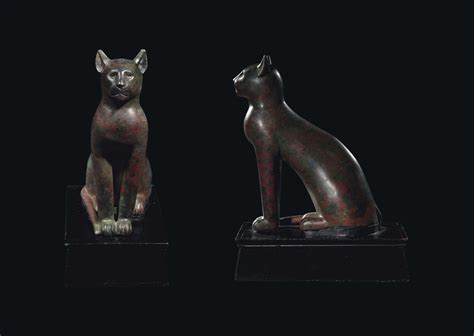 an egyptian bronze cat late period ptolemaic period circa 664 30 b c
