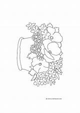 Basket Drawing Flowers Clipart Flower Cliparts Coloring Pages Library Line sketch template