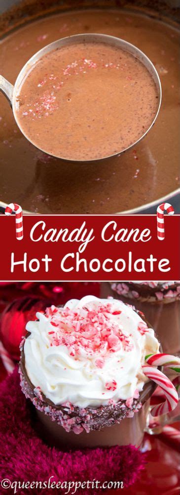 Candy Cane Hot Chocolate ~ Recipe Queenslee Appétit Chocolate
