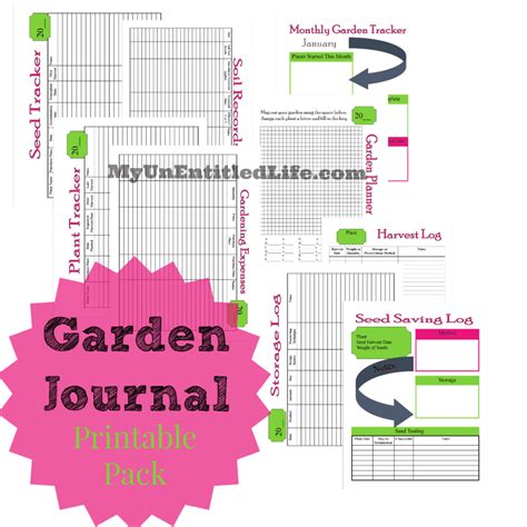 garden journal printable pack  month  month planner   garden