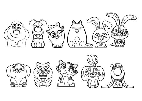secret life  pets cute characters coloring page  printable