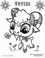 Coloring Pages Animal Cute Cuties Quirkyartistloft Animals sketch template