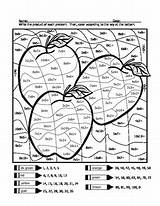 Multiplication Coloring Sheet Apple Worksheets Math Pages Grade Sheets Printable Facts Teacherspayteachers Graders Third Practice Preview sketch template