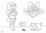 Bee Puppycat Lineart sketch template