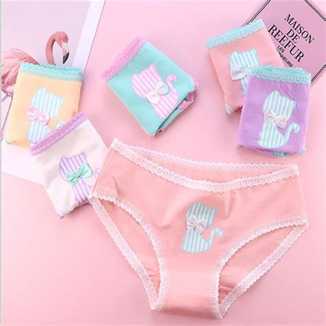 2019 New 4pcs Lot Cute Girl Panties Underwear Briefs Cotton Lingerie