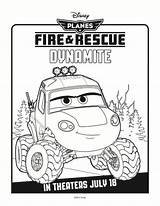 Coloring Dynamite Planes Disney Rescue Sheet Fire Printable Click sketch template