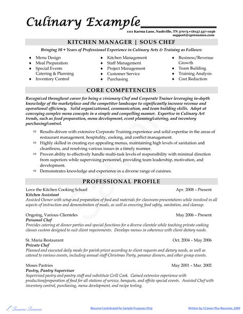 professional chef resume sample master  template document