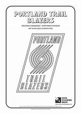 Coloring Pages Nba Blazers Logos Trail Portland Basketball Teams Cool Logo Team sketch template