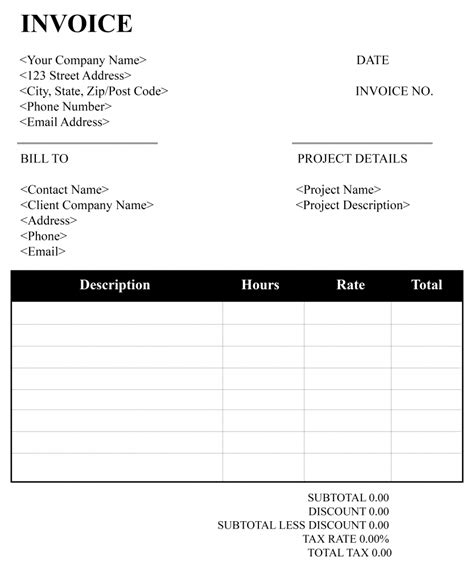 consultant invoice template   word excel