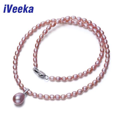 Iveeka Real Pearls Pendant Necklaces Women Fine Jewelry Water Drop