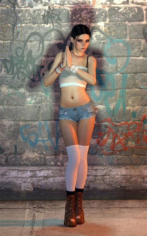 bare busom and itsy shorts 3d cg model very beautiful images cool