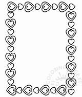 Heart Frame Border Coloring Valentine sketch template