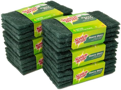 scotch brite  pack  heavy duty scour pads  tough cleaning home kitchen dining bathroom