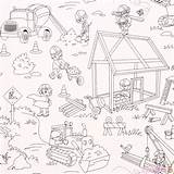 Coloring Fabric Miller Michael Construction Work sketch template