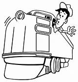 Train Coloring Engineer Railroad Conductor Machinist Looking Locomotive Drawing Color Pages Steam Cartoon Hat Caboose Getdrawings Luna Printable Template Amazing sketch template