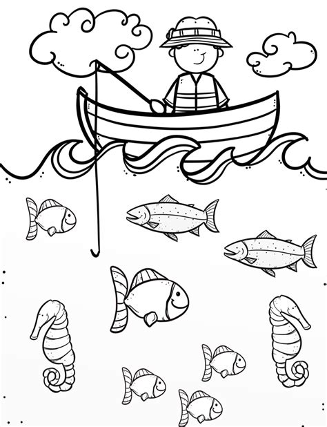 simple ocean coloring page coloring pages