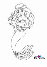 Mermaid Coloring Easy Pages Drawing Drawings Line Flower Printable Little Mermaids Cartoon Small Draw Step Tumblr Krishna Color Tail Print sketch template