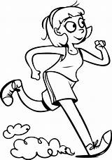 Running Coloring Pages Girl Drawing Colouring Jogging Kids Printable Girls Sheets Medical Activity Color Action Race Track People Worksheet Getdrawings sketch template