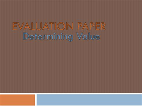 evaluation paper